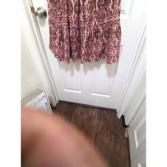 Revolve O.P.T. Pink & Brown Tiered Maxi Skirt With Elastic Waistband Size S - Picture 5 of 11